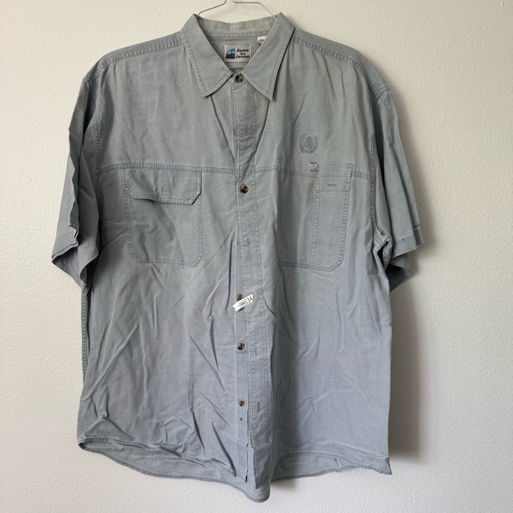 “Against the Elements” Gray Button-Up Shirt (XL) $15